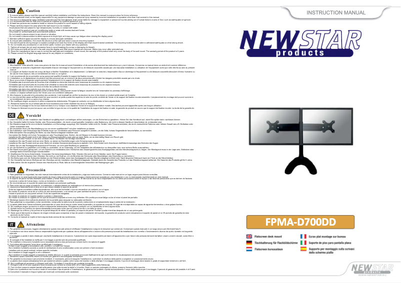 Page 1 de la notice Manuel utilisateur Newstar FPMA-D700DD