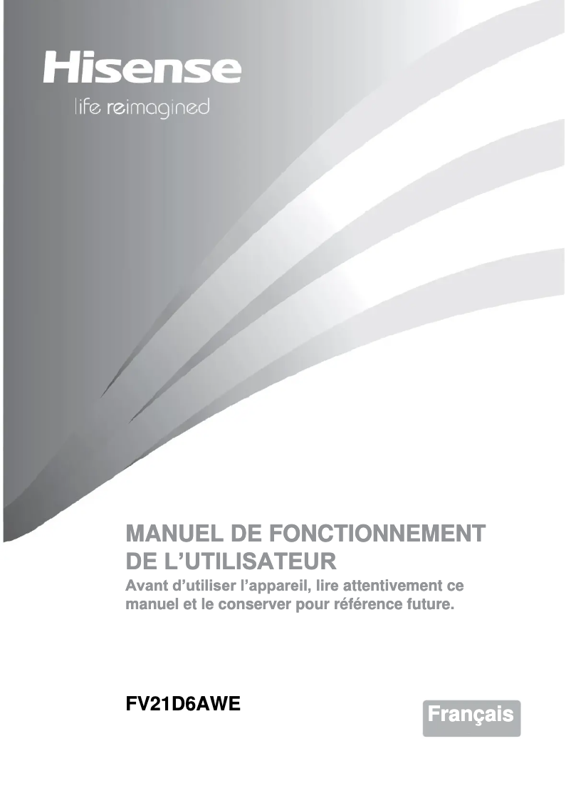 Page 1 de la notice Manuel utilisateur Hisense FV21D6AWE