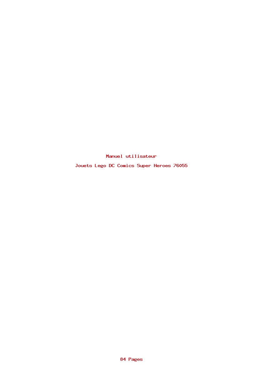 Page 1 de la notice Manuel utilisateur Lego DC Comics Super Heroes 76055