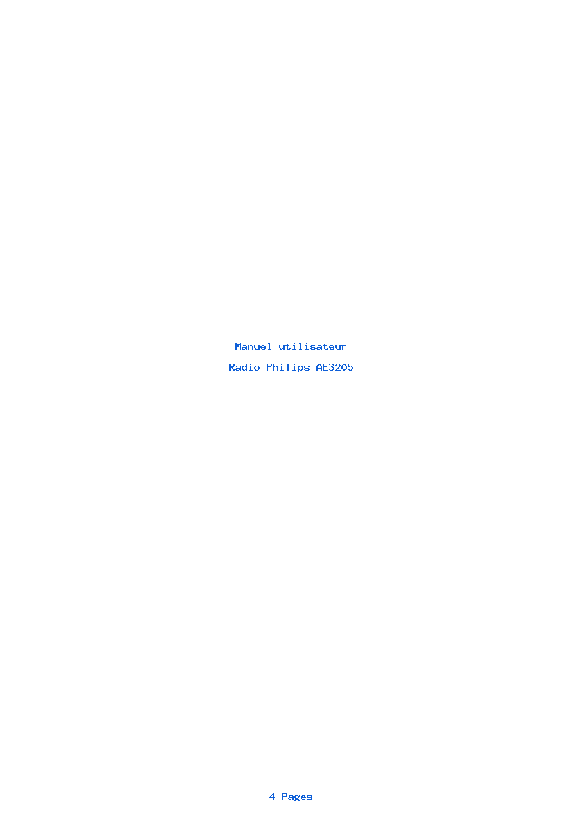 Page 1 de la notice Manuel utilisateur Philips AE3205
