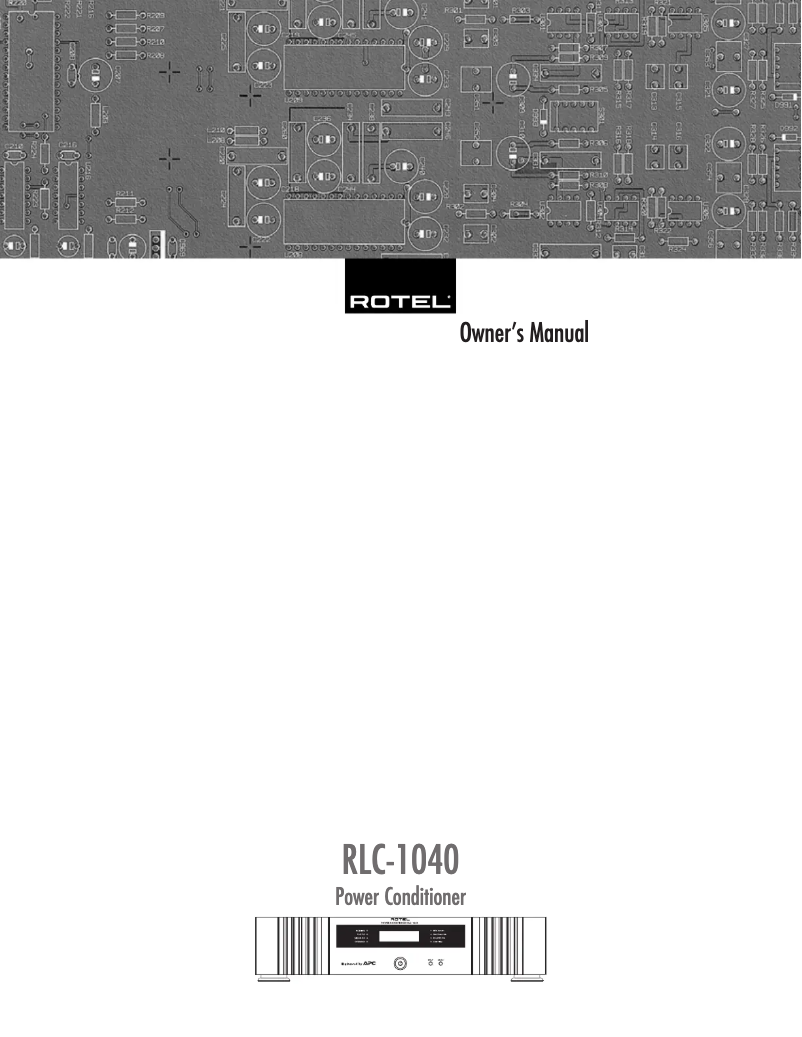 Página 1 del manual Manual de usuario Rotel RLC-1040