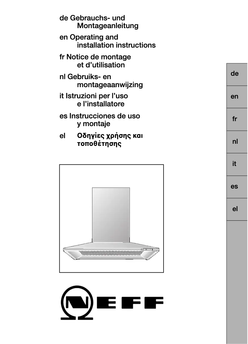 Page 1 de la notice Guide d'installation Neff D8980N2
