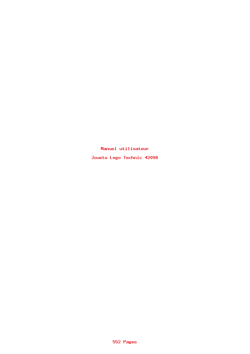 Image de la première page du manuel de l'appareil Technic 42098