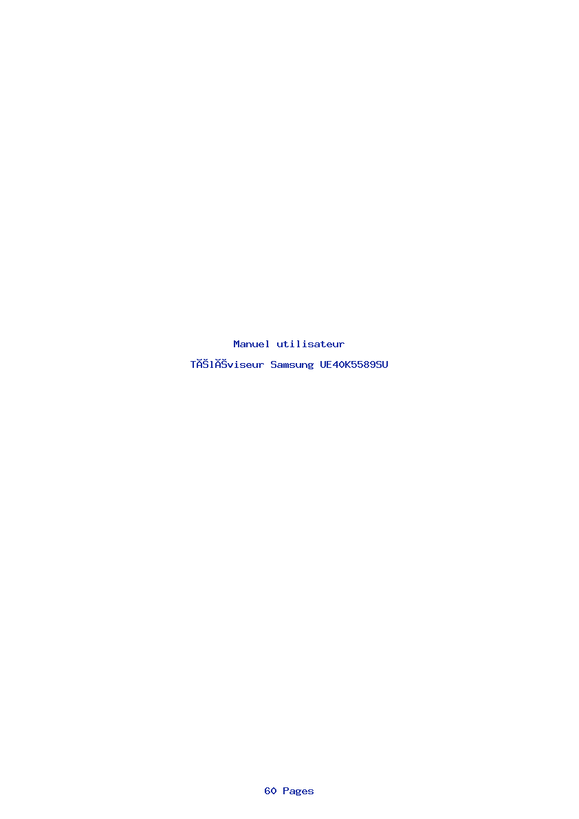 Page 1 de la notice Manuel utilisateur Samsung UE40K5589SU