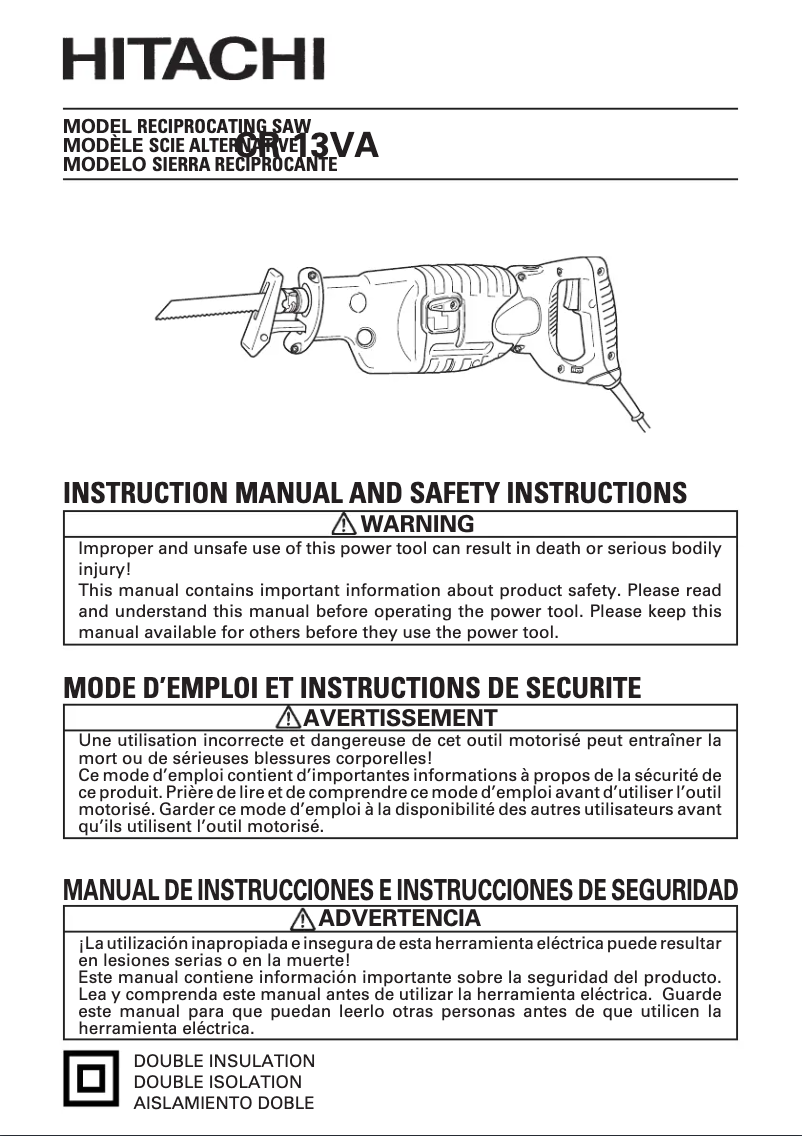Página 1 del manual Manual de usuario Hitachi CR 13VA