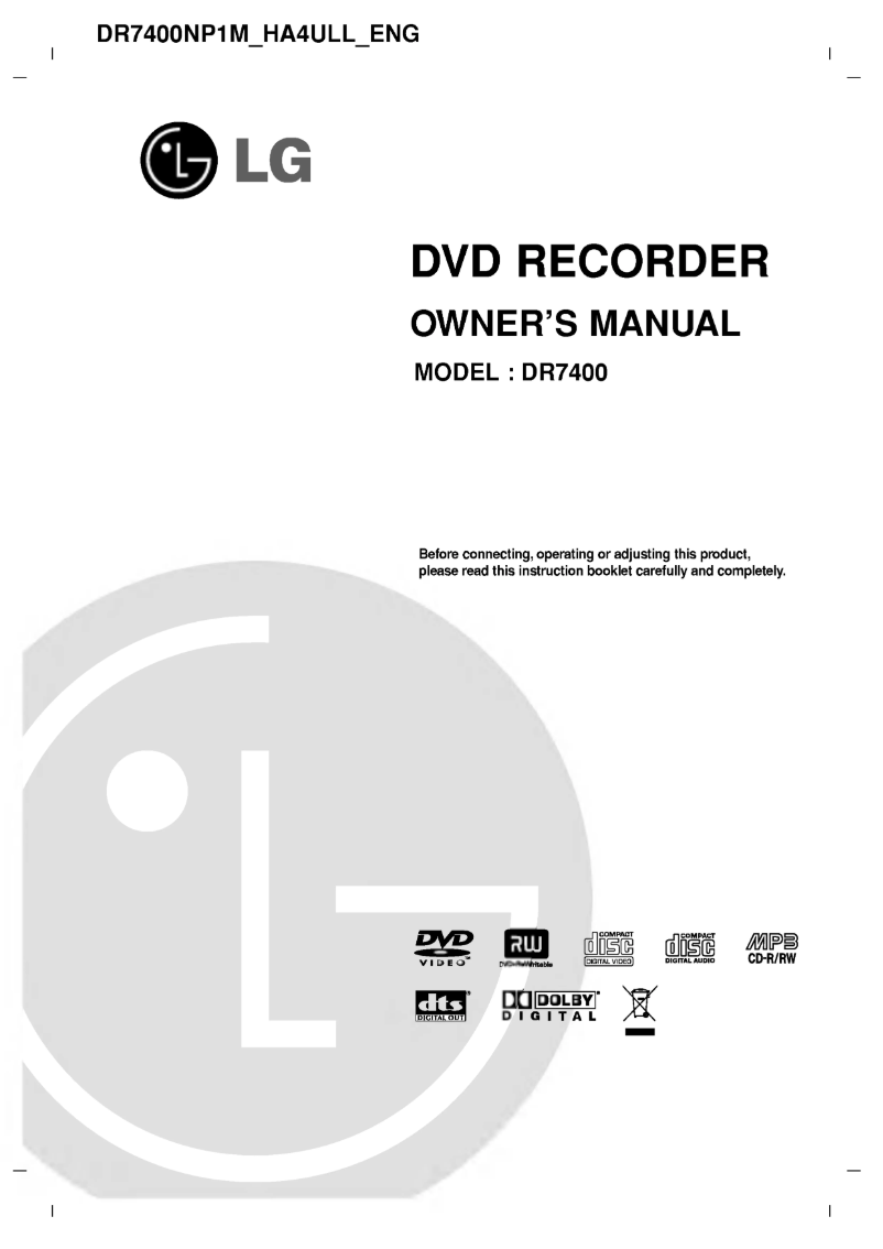 Page 1 of the manual User Manual LG DR7400NP1M