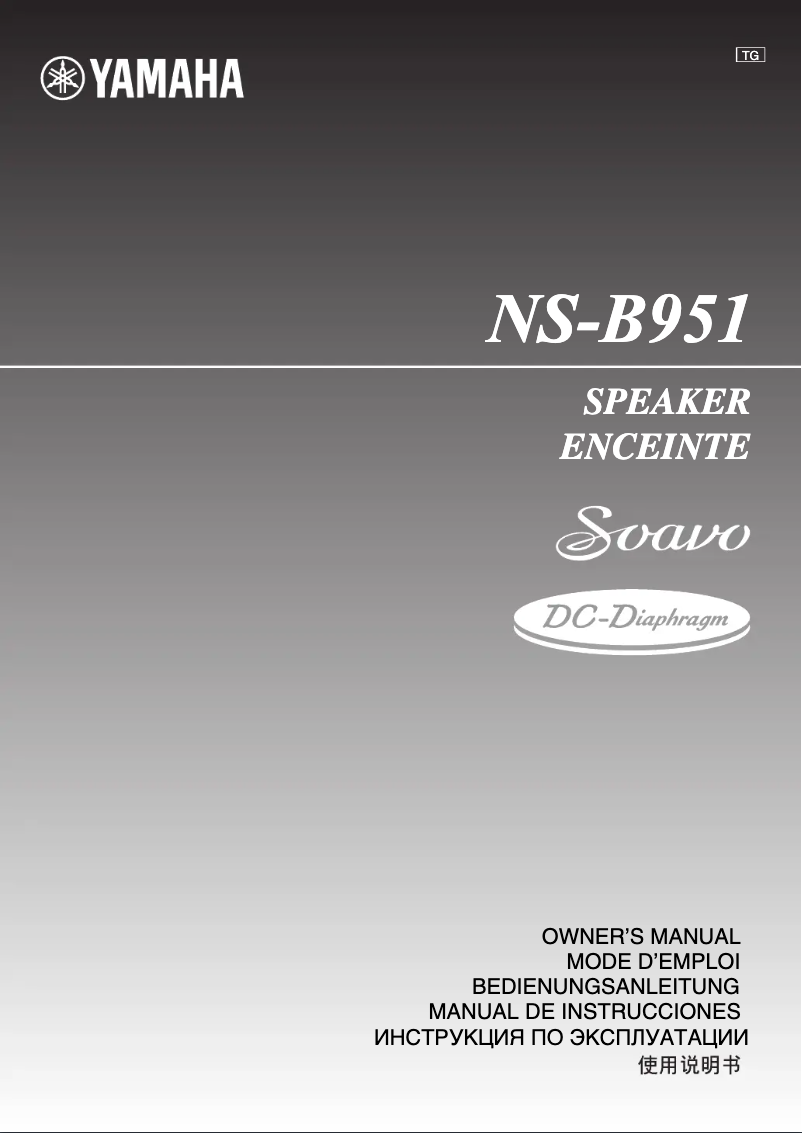 Page 1 de la notice Manuel utilisateur Yamaha NS-B951