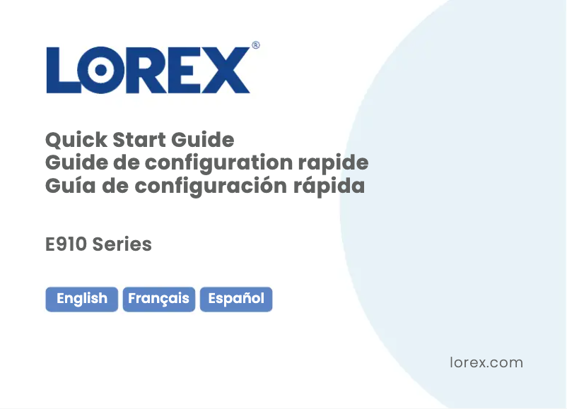 Page 1 of the manual Quick Start Guide Lorex E910DD