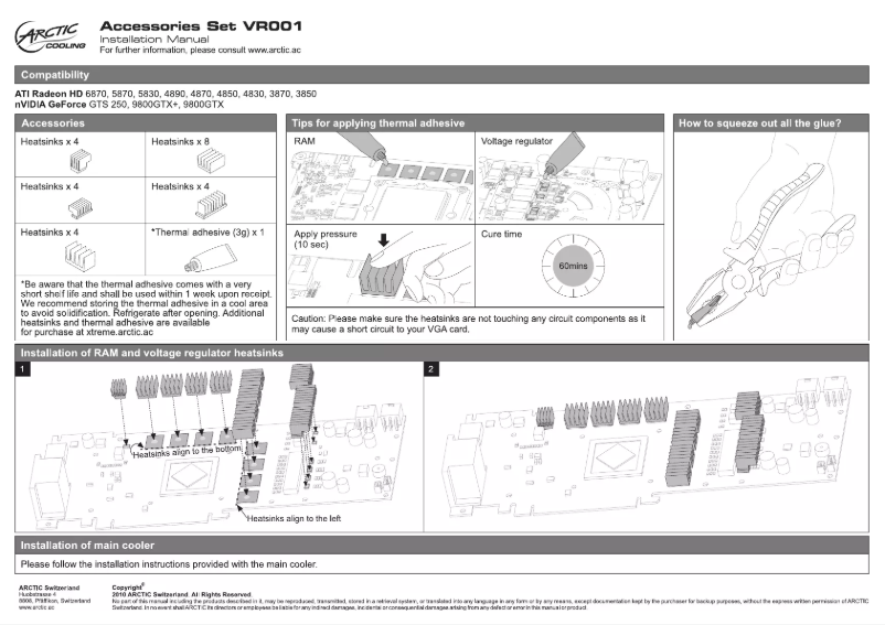Page 1 of the manual User Manual Arctic Cooling VR001
