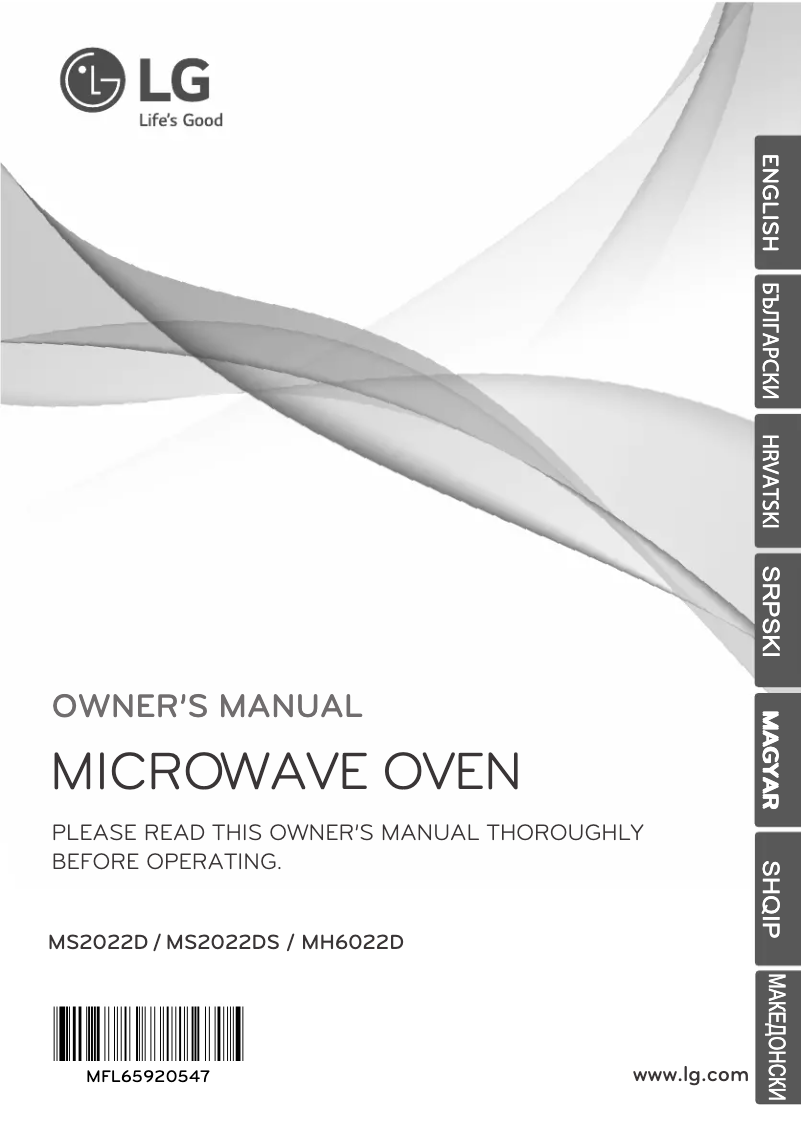 Page 1 de la notice Manuel utilisateur LG MS2022DS