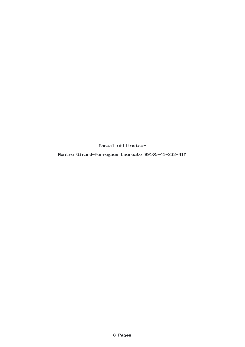Page 1 de la notice Manuel utilisateur Girard-Perregaux Laureato 99105-41-232-41A