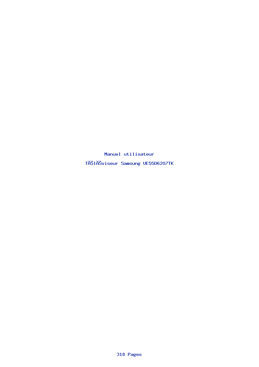Page 1 de la notice Manuel utilisateur Samsung UE55D6207TK