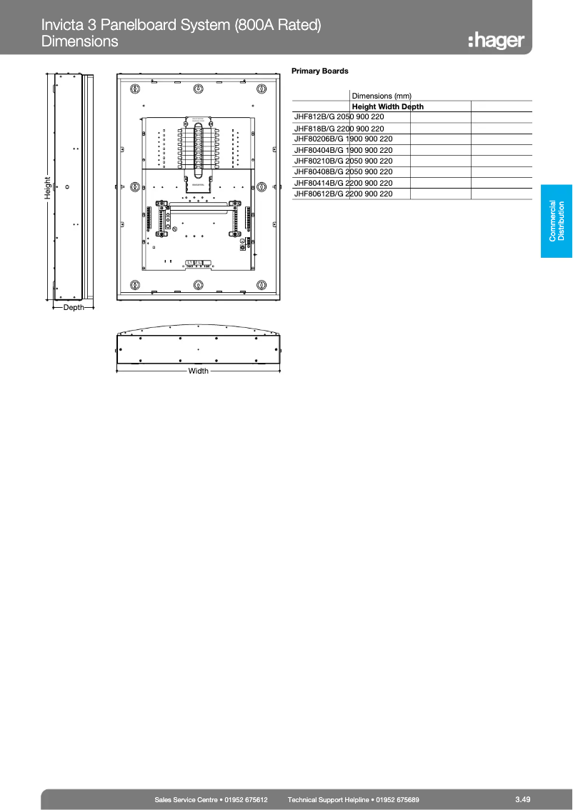 Page 1 de la notice Fiche technique Hager JHF80404B