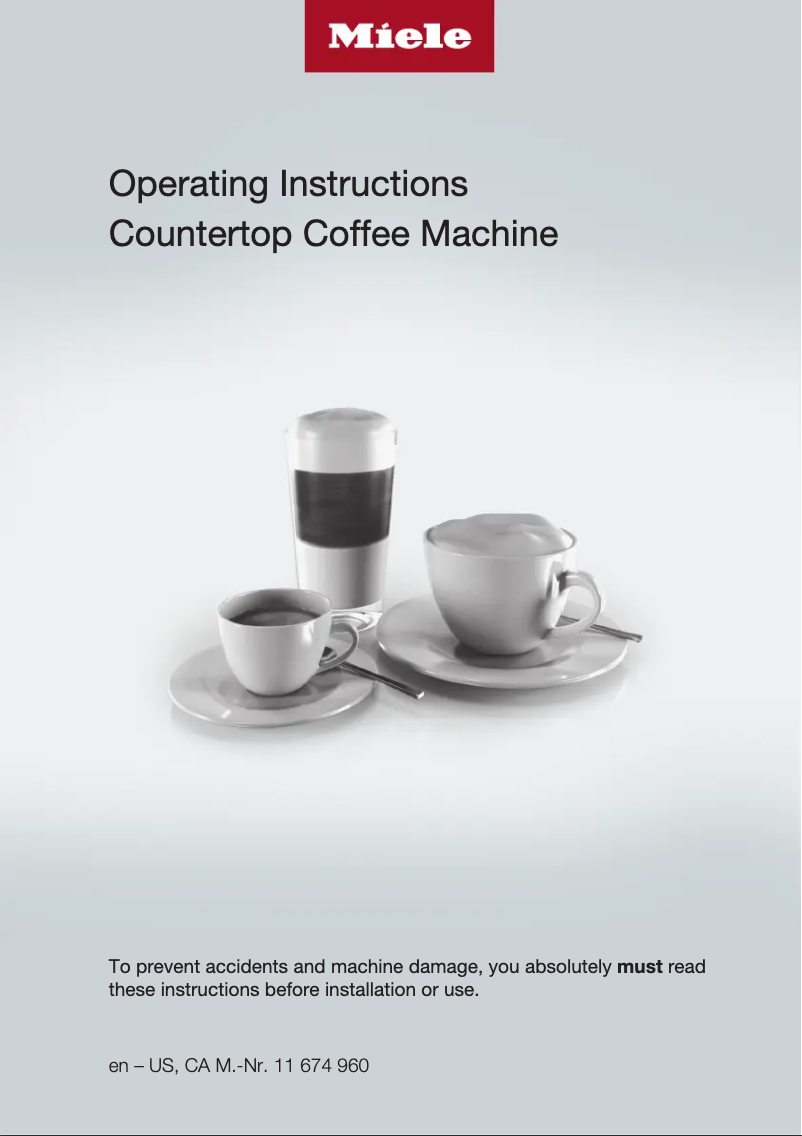 Page 1 de la notice Guide d'installation Miele CoffeeSelect CM 7750