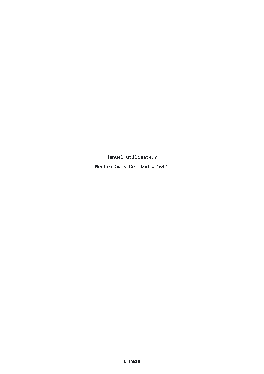 Page 1 de la notice Manuel utilisateur So & Co Studio 5061