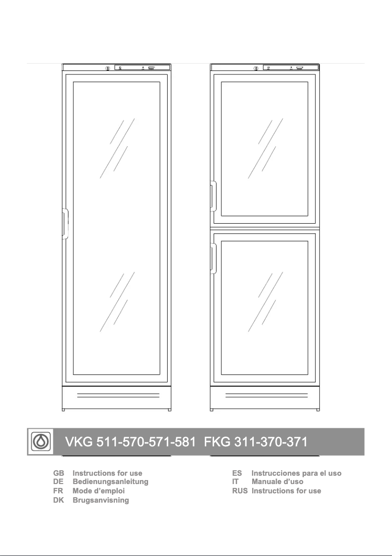 Page 1 of the manual User Manual Vestfrost VKG 511