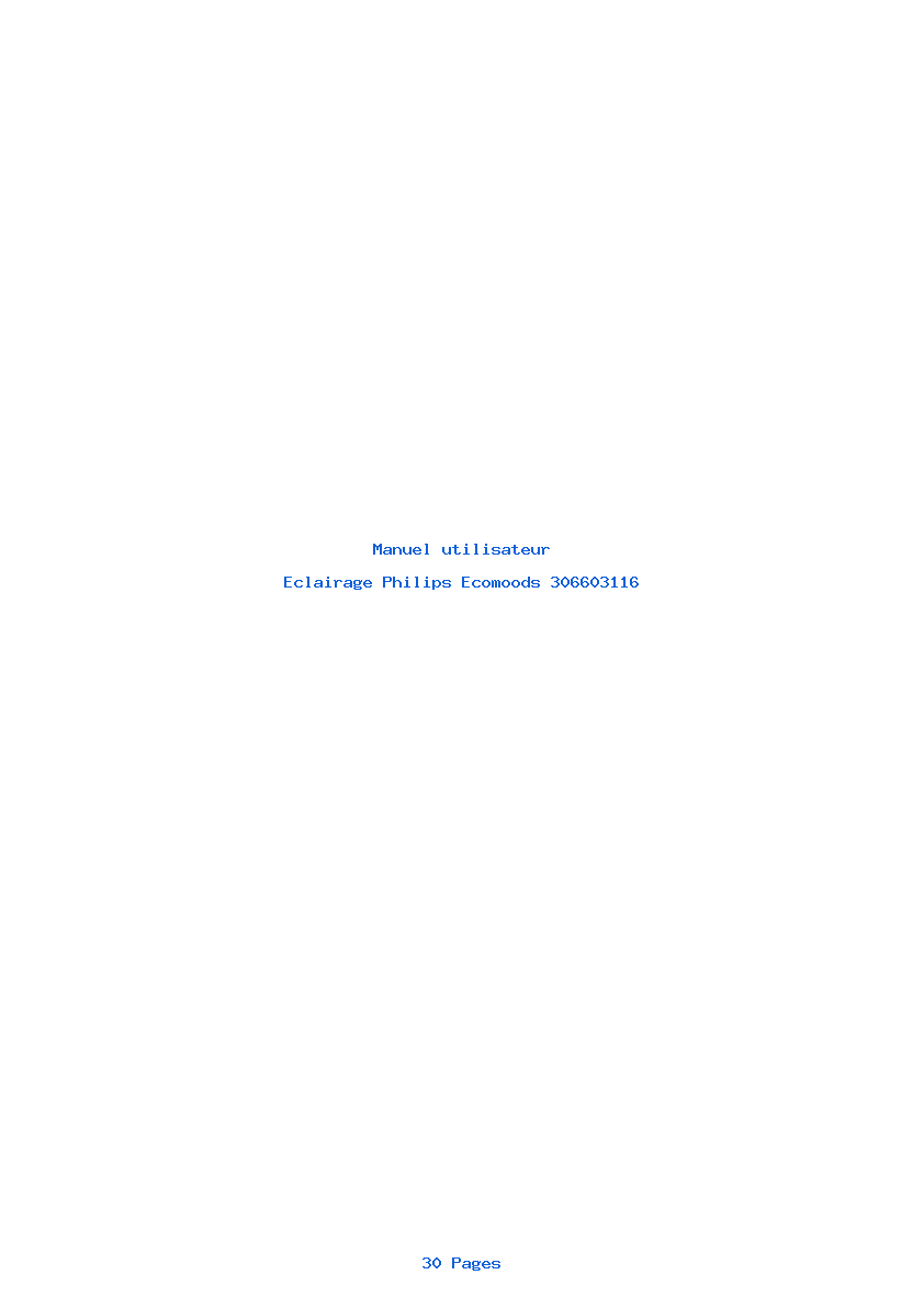 Page 1 de la notice Manuel utilisateur Philips Ecomoods 306603116