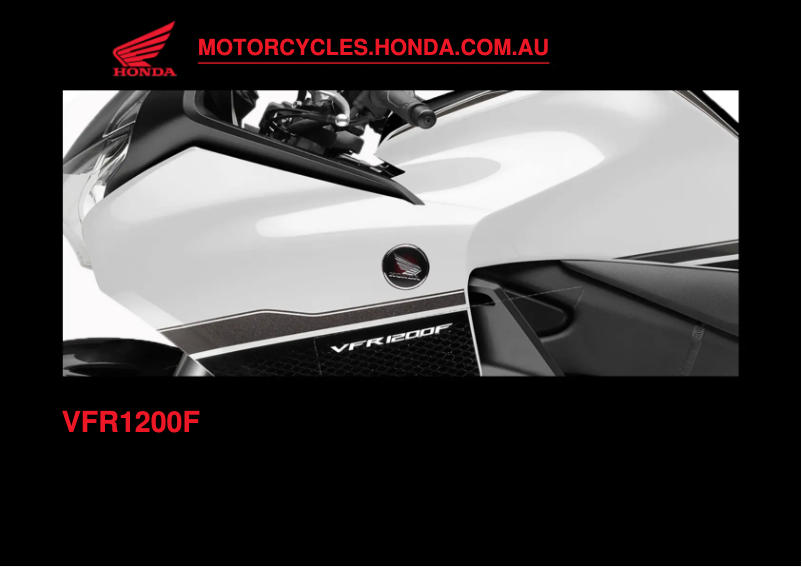 Page 1 de la notice Manuel utilisateur Honda VFR1200F (2015)