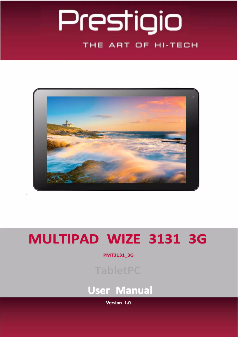 Page 1 de la notice Manuel utilisateur Prestigio MultiPad Wize 3131 3G