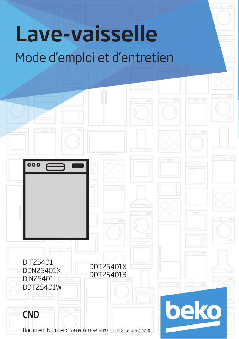 Page 1 de la notice Manuel utilisateur Beko DDN25401X