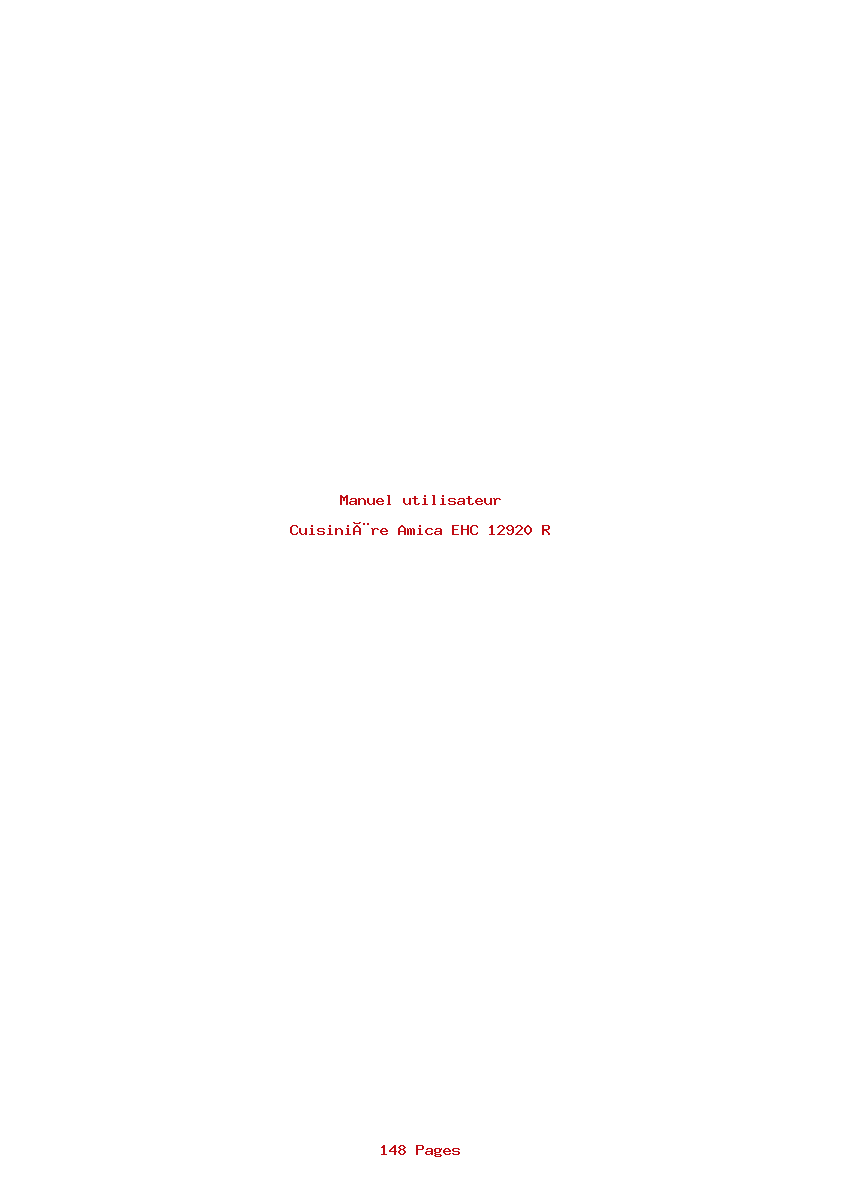 Page 1 de la notice Manuel utilisateur Amica EHC 12920 R