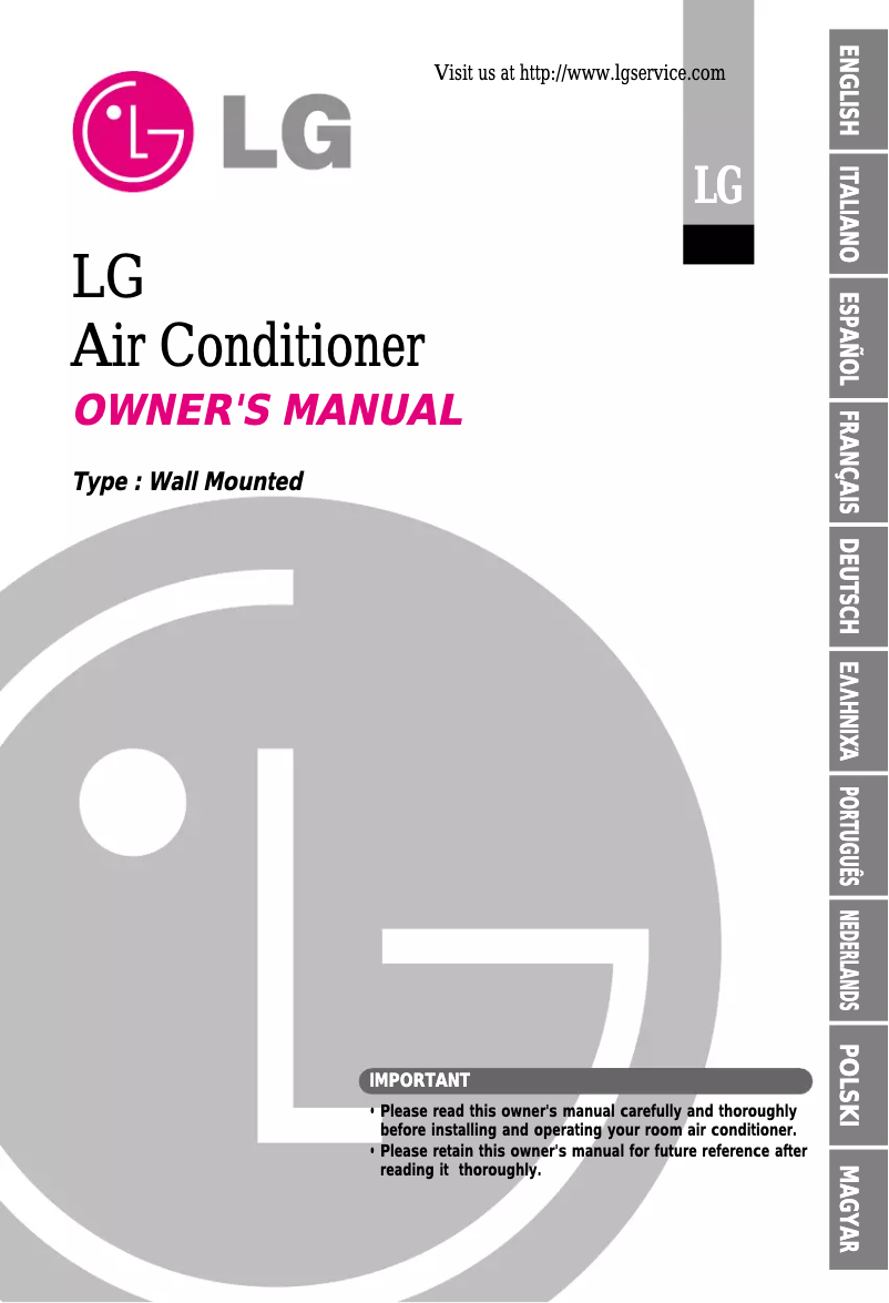 Page 1 de la notice Manuel utilisateur LG CS07AF