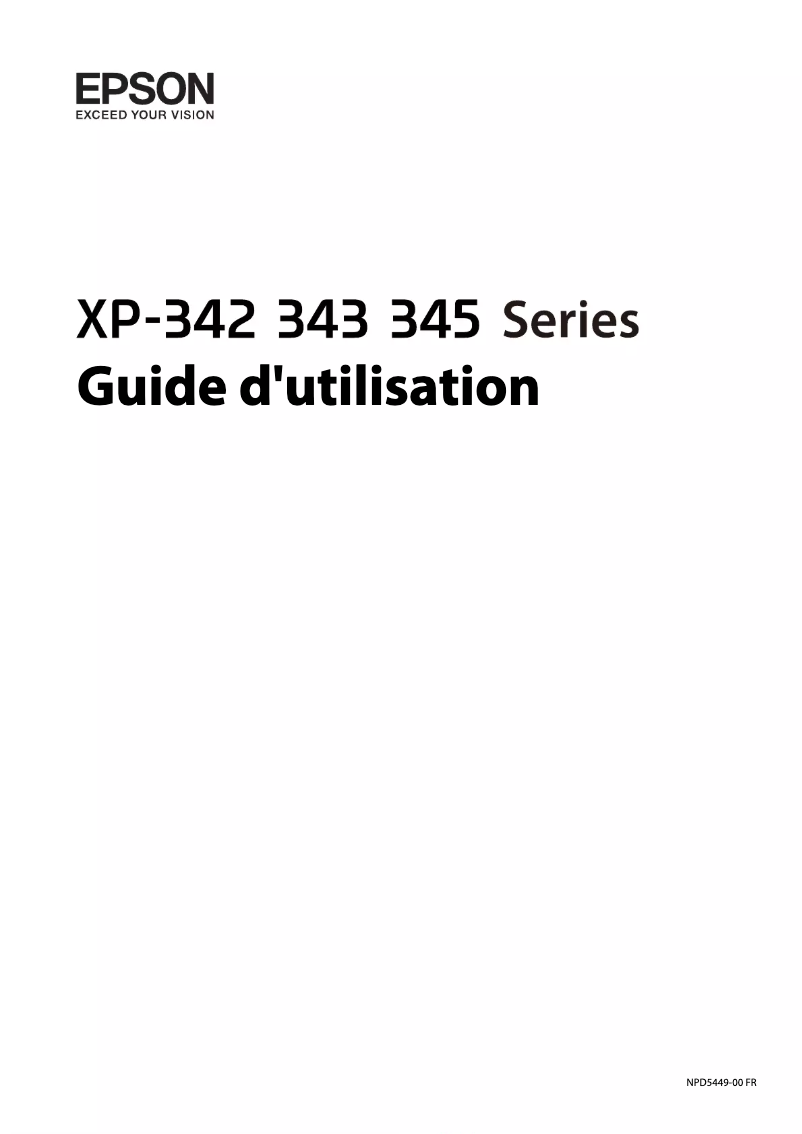 Page 1 de la notice Manuel utilisateur Epson Expression Home XP-342