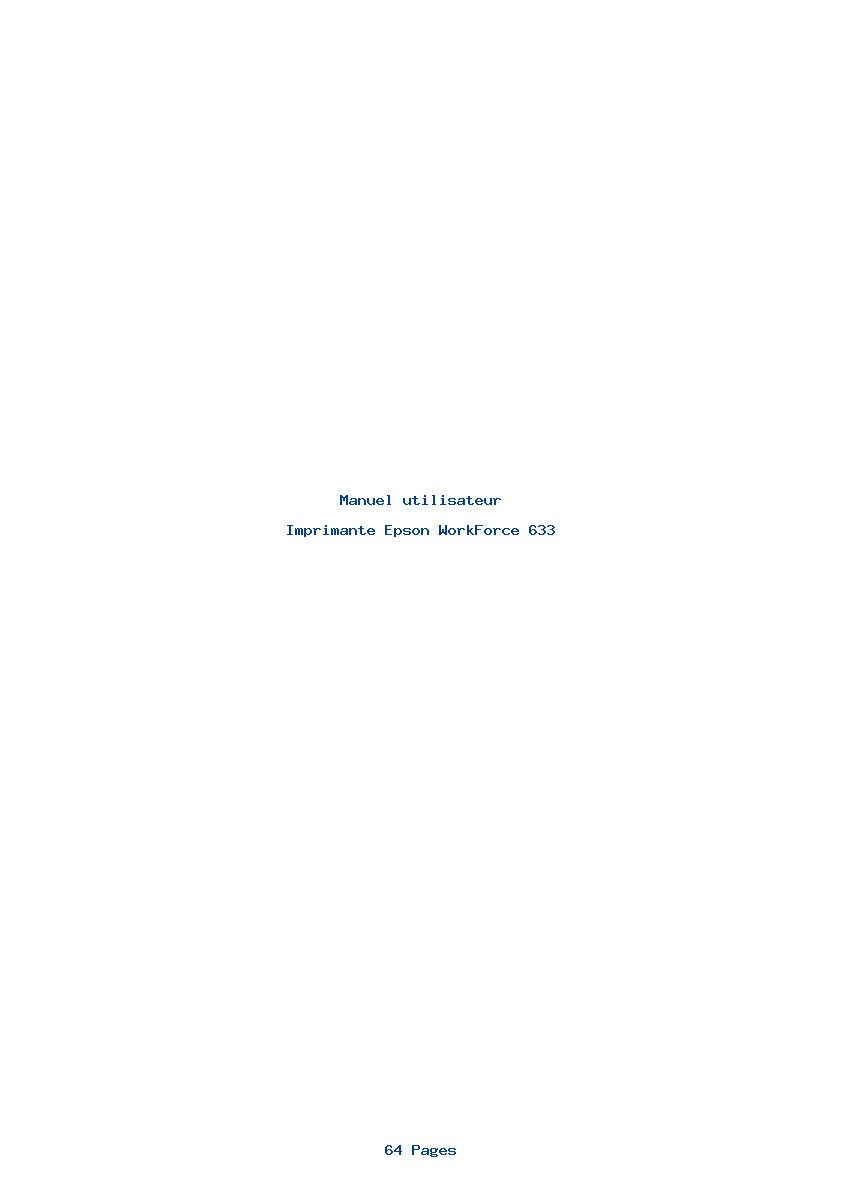 Page 1 de la notice Manuel utilisateur Epson WorkForce 633