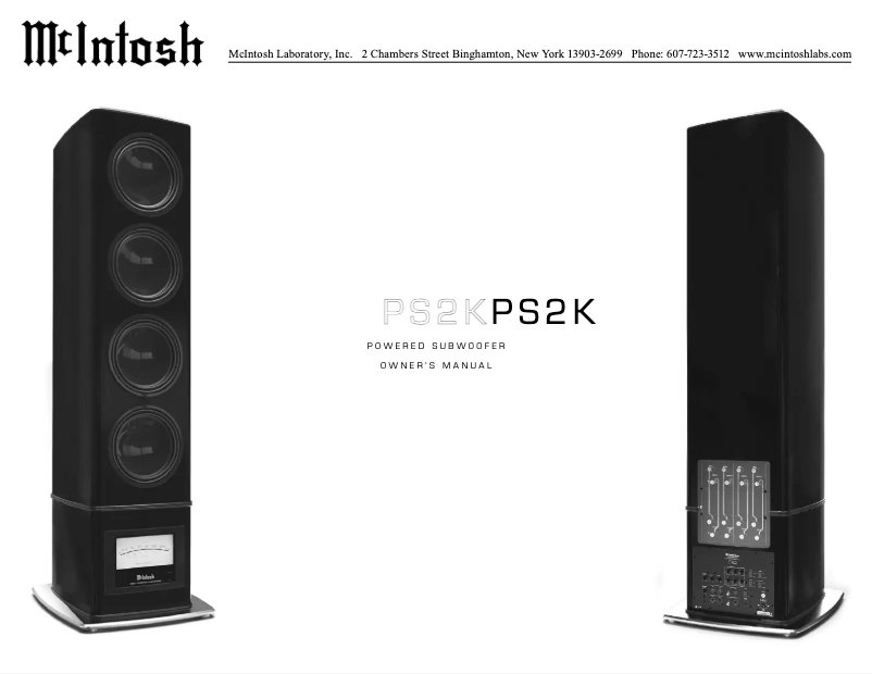 Page 1 de la notice Manuel utilisateur McIntosh PS2K