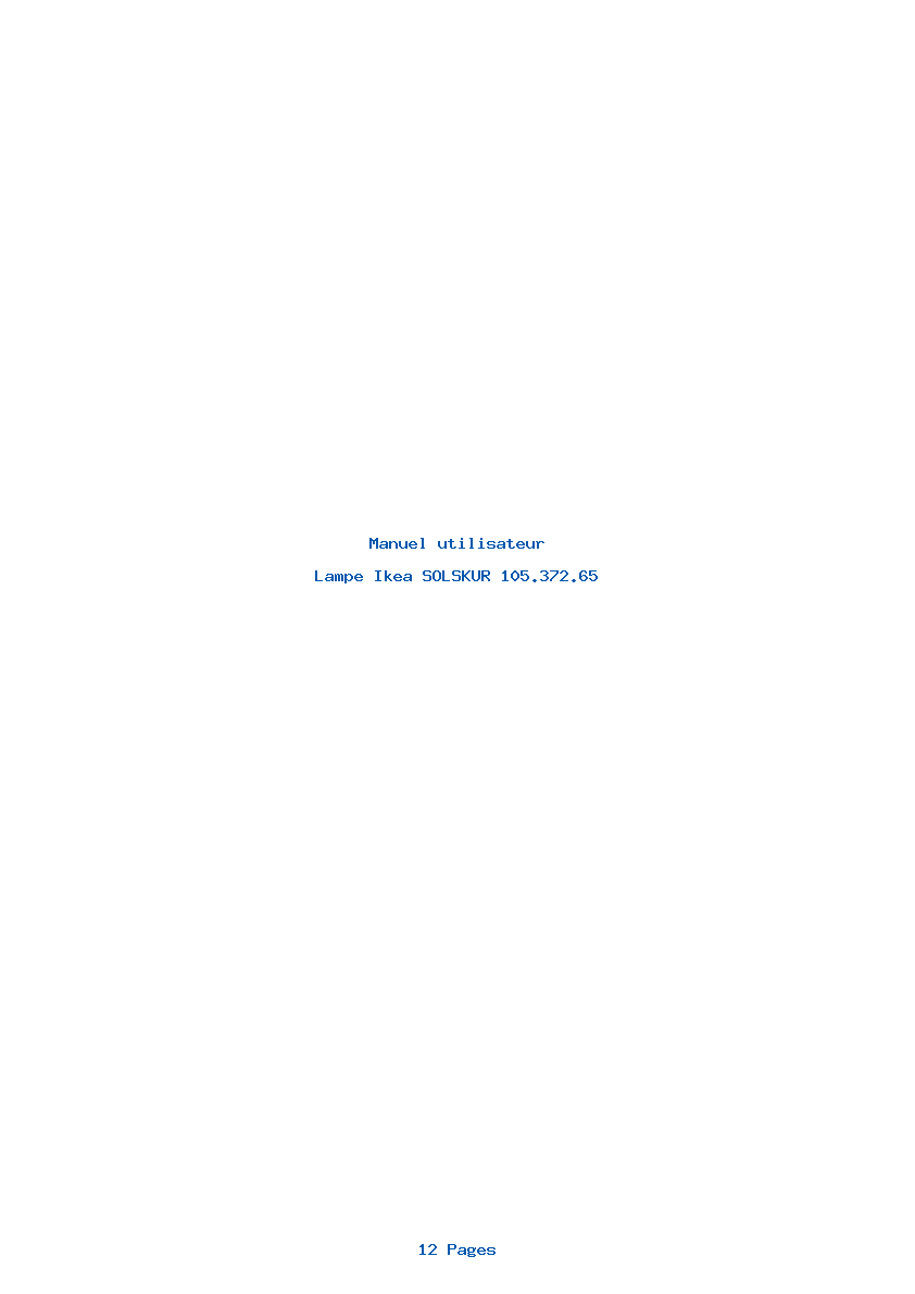 Page 1 de la notice Manuel utilisateur Ikea SOLSKUR 105.372.65