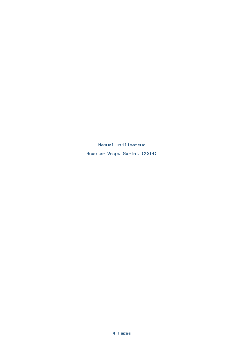 Page 1 de la notice Manuel utilisateur Vespa Sprint (2014)