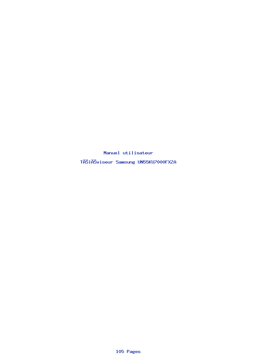 Page 1 de la notice Manuel utilisateur Samsung UN55KU7000FXZA
