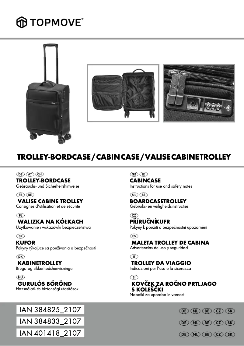 Page 1 de la notice Manuel utilisateur Topmove IAN 384833
