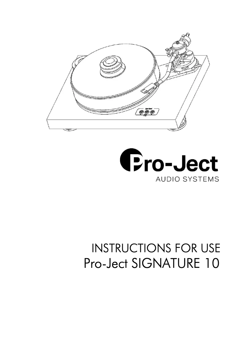 Page 1 de la notice Manuel utilisateur Pro-Ject Signature 10