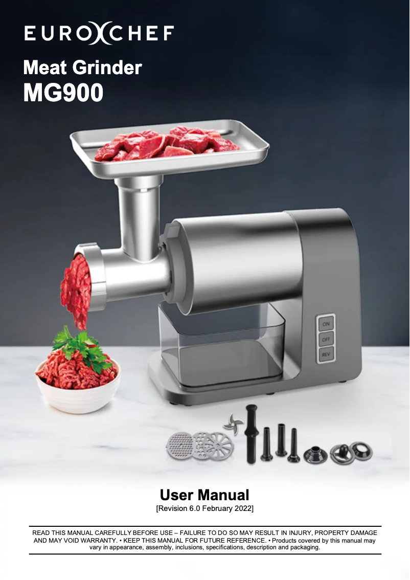 Page 1 of the manual User Manual Eurochef MG900