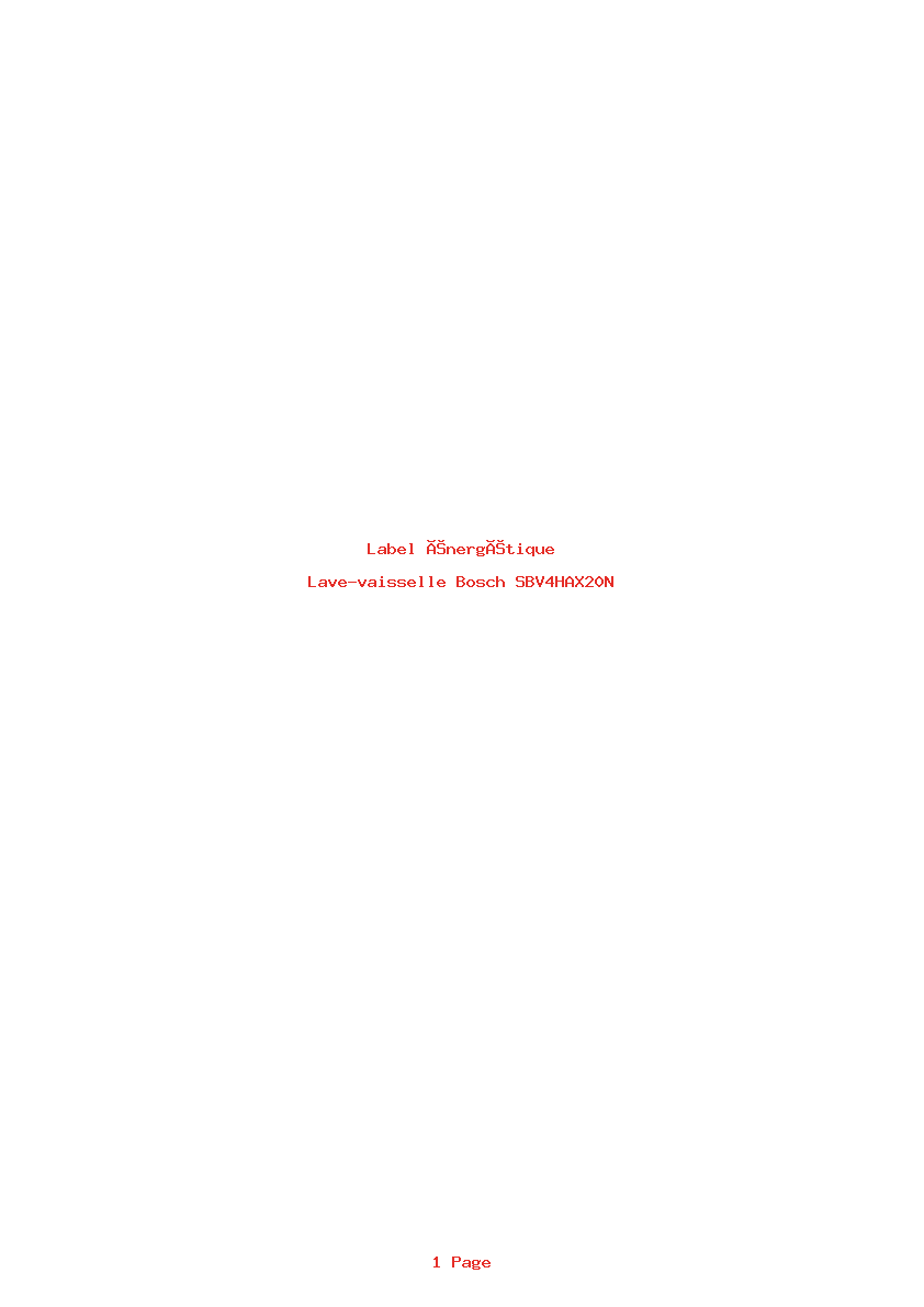 Image de la première page du manuel de l'appareil SBV4HAX20N