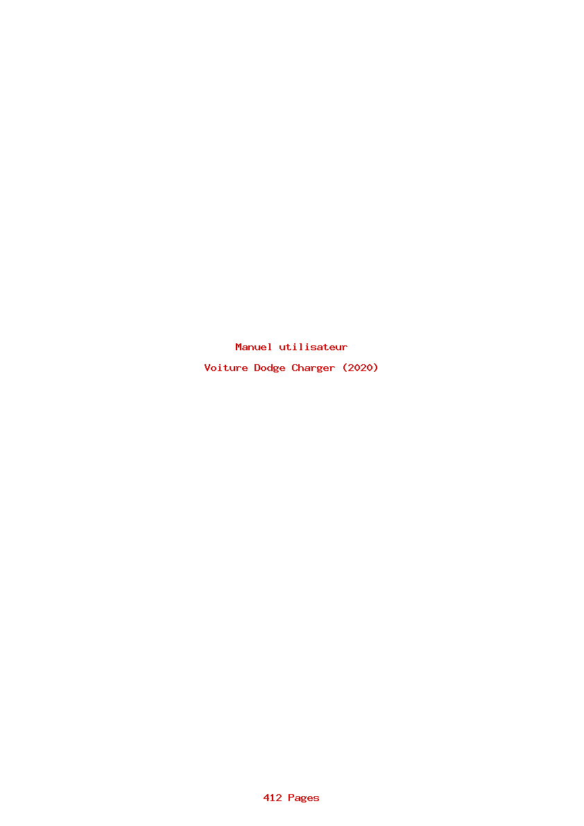 Page 1 de la notice Manuel utilisateur Dodge Charger (2020)