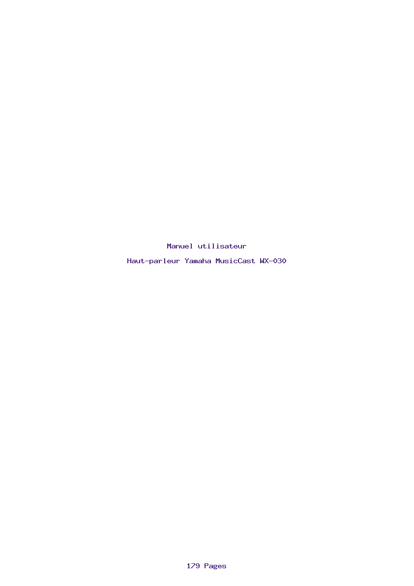 Page 1 de la notice Manuel utilisateur Yamaha MusicCast WX-030