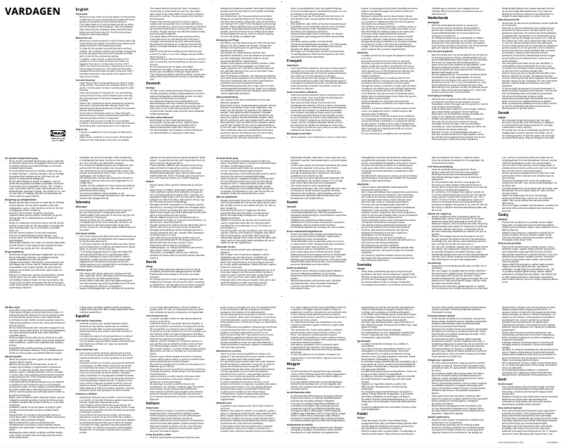 Page 1 de la notice Manuel utilisateur Ikea VARDAGEN 305.802.05