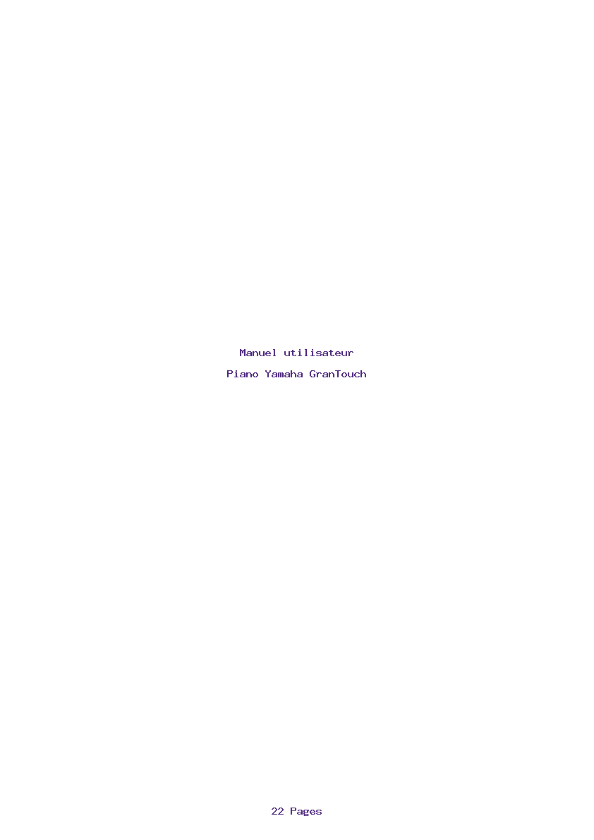 Page 1 de la notice Manuel utilisateur Yamaha GranTouch