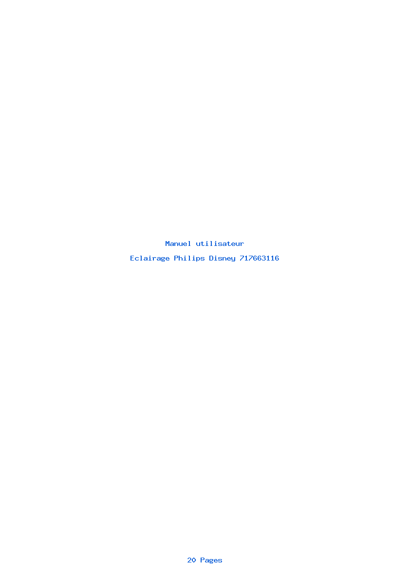 Page 1 de la notice Manuel utilisateur Philips Disney 717663116