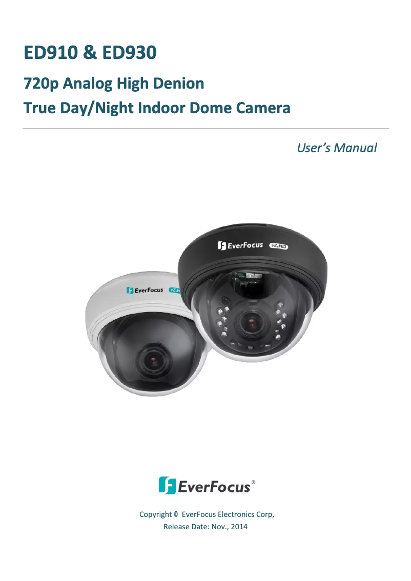 Page 1 de la notice Manuel utilisateur EverFocus ED930