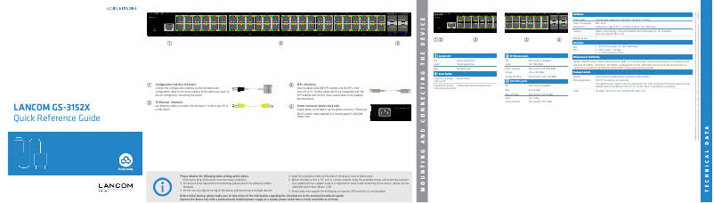 Page 1 de la notice Manuel utilisateur Lancom GS-3152X