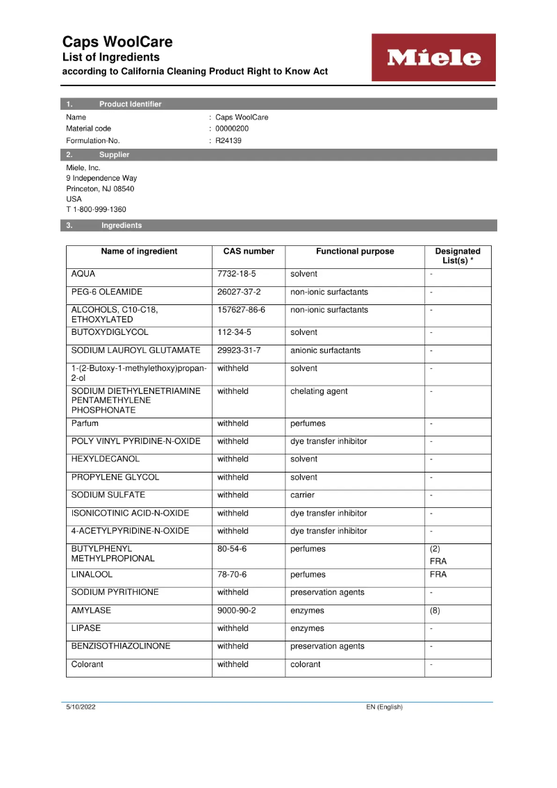 Página 1 del manual Manual de usuario Miele WA CWC 0902 L