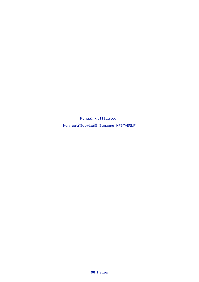 Page 1 de la notice Manuel utilisateur Samsung NP370E5LF