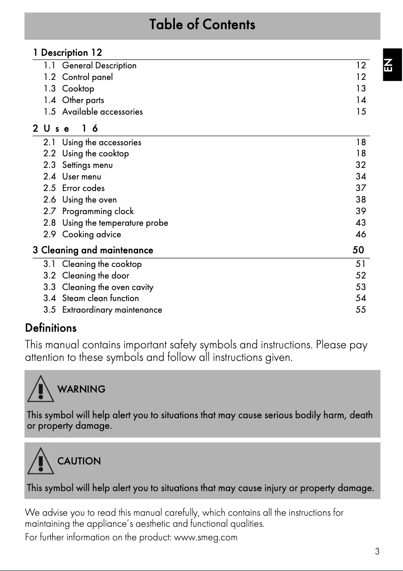 Página 1 del manual Manual de usuario Smeg SPR24UIMX