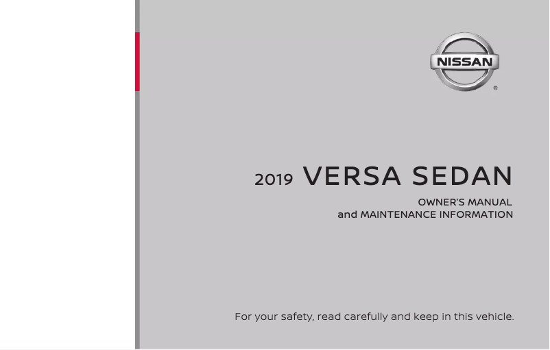 Page 1 of the manual User Manual Nissan Versa Sedan (2019)