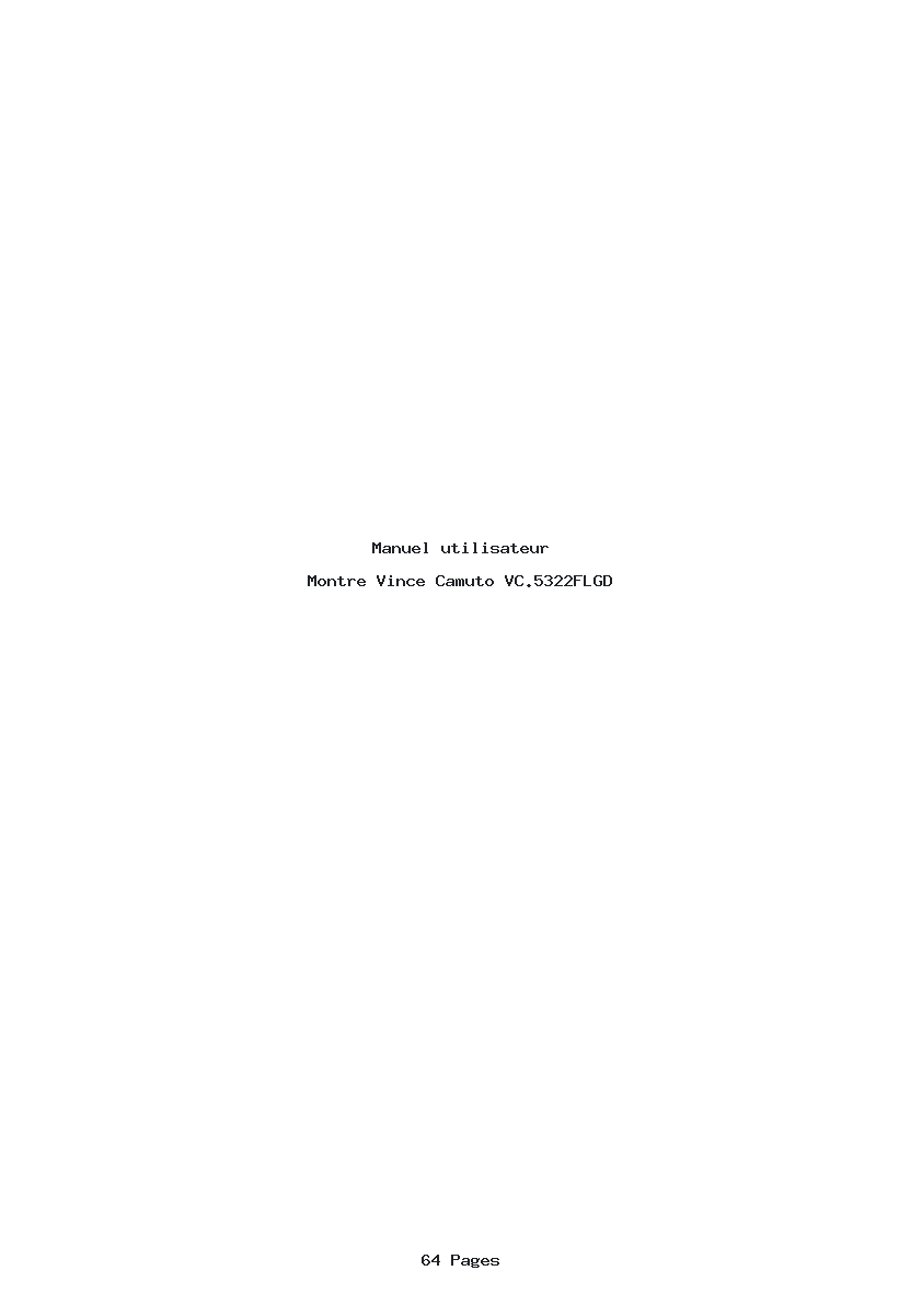 Page 1 de la notice Manuel utilisateur Vince Camuto VC.5322FLGD