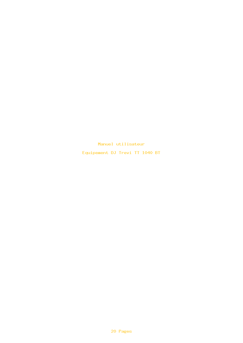 Page 1 de la notice Manuel utilisateur Trevi TT 1040 BT