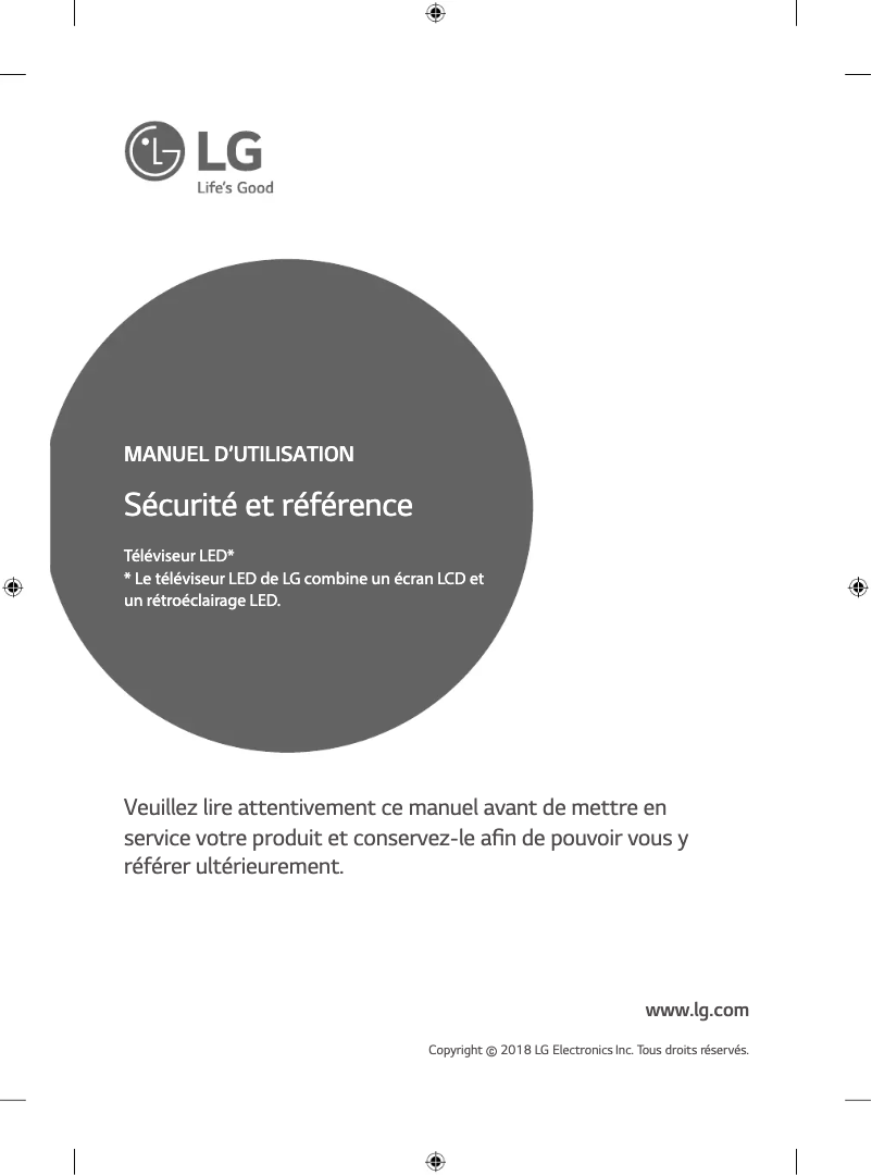 Page 1 de la notice Manuel utilisateur LG 86UK7050PVA